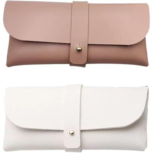 2 Pièces étui lunettes cuir, PU cuir poche Sac Souple de Lunettes de Soleil,pochette de rangement pour lunettes,Stockage étui avec Clip pour femme homme enfant