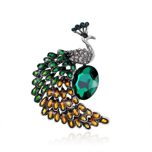 Broche En Strass, Cristal Vert, Pour Femmes Et Filles, Cadeau, Bijoux Fantaisie, Pour Thanksgiving