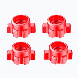 Rouge - Lot De 4 Haltères Longues - Écrou Hexagonal Pour Haltères, Poignées D'haltérophilie - Accessoires D'entraînement, Sport, Fitness, Gym...