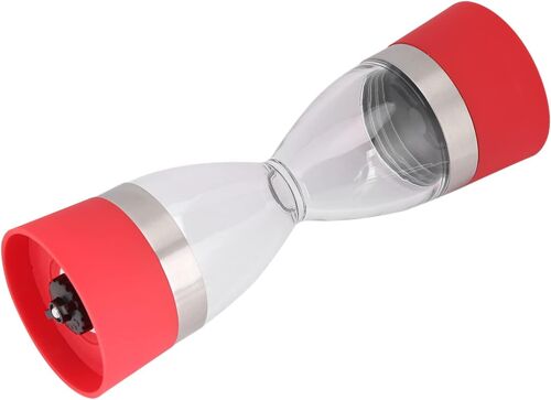 Moulin À Poivre Et Sel Manuel Deux En Un (Rouge) Avec Rotor En Céramique Réglable