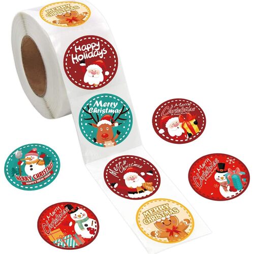 500PCS de Noël Autocollant d'Enveloppe, de 8 types d'Décoratif de Noël Enveloppe Scellée Autocollant Carte Enveloppe Cadeau Boîte