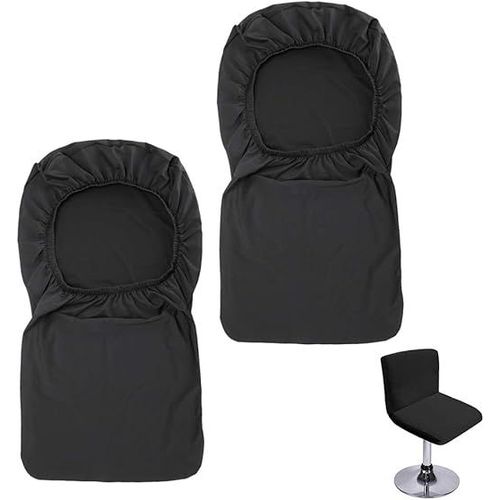 Lot De 2 Housses De Tabouret De Bar Noires (Sans Chaises) Avec Housse De Protection Pour Chaise De Salle À Manger Pivotante Courte, Housse De Chaise Extensible, Chaise, Tabouret De Bar