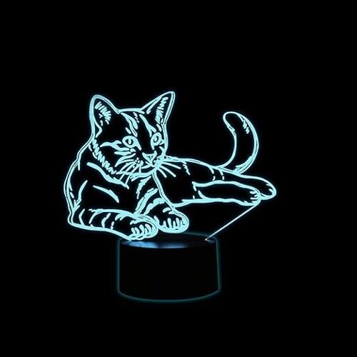 Veilleuse Led À Éclairage Optique 3d Voldemort, Lampe De Chevet Pour Chat, Veilleuse Pour Enfants, Veilleuse Décorative, Jouet Lumineux Pour Chat À 7 Couleurs Changeantes, Avec Câble Usb