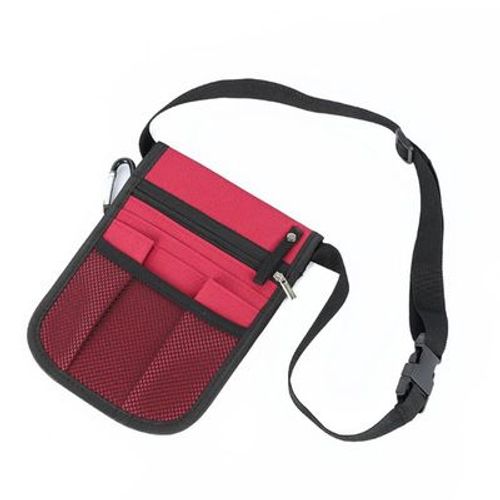 Sac banane zippé pour femme, sac ceinture, infirmière, rouge