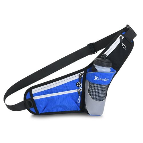 Sac banane réfléchissant et durable pour hommes et femmes, idéal pour les sports de plein air, la course à pied, le trail, la randonnée, les voyages, bleu