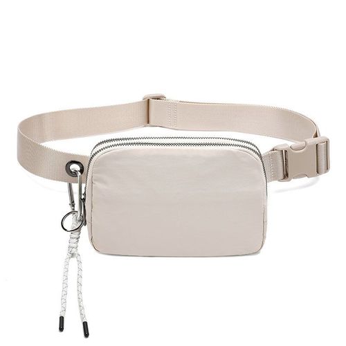 Sac banane de ville pour femme (blanc), sac banane de course, petit sac à bandoulière, réglable et imperméable pour les voyages, la randonnée, le vélo et l'entraînement en plein air