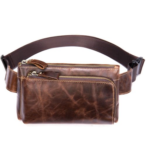 Sac banane vintage en cuir pour homme et femme, idéal pour les voyages, la randonnée, la course à pied, la hanche, la ceinture, le téléphone portable, le portefeuille, le café