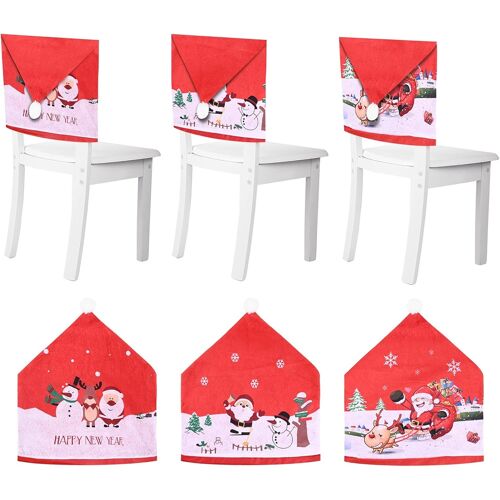 Lot De 6 Housses De Dossier De Chaise De Salle À Manger - Non Tissées - Protection Versez Le Dossier De La Chaise De Noël - Décoration D'hôtel