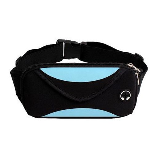 Sac banane imperméable avec bandoulière réglable (bleu), pour homme et femme, avec trou pour écouteurs, idéal pour la promenade du chien, la salle de sport, le vélo ou le marathon.