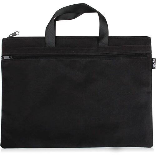 JEXNOVASHOP-Bureau Document Sac, Hommes Porte-Documents Classeur Portable A4 Fichier Zipper Sac Noir 1 Pièce