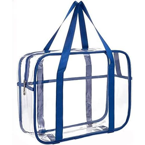 Tianyi-Grand Dégager Sac À Cosmétiques Transparent Trousses De Toilette Pvc Épais Sac Transparent Zippé Sac À Langer Sac De Plage