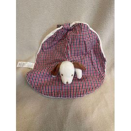 Doudou réversible chien ours jacadi carreaux blanc perro cane Hund Hond bar Bear orso beer