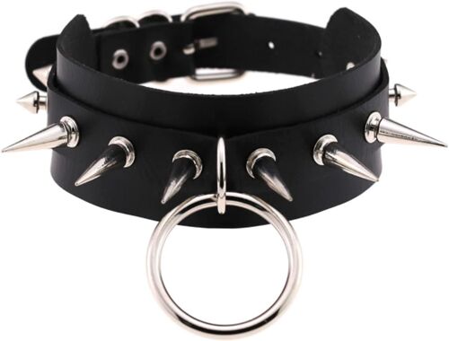 Tour De Cou Clouté En Cuir De Motard Collier Punk, Ras De Cou Déguisement Gothique Collier, Convient Pour Le Rock, La Comètique, La Fête