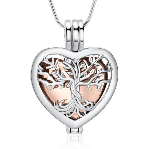 Kal-Colliers Urne Funéraire En Forme De Coeur Pour Les Cendres Pour Femmes Bijoux Fleur Mémorial Mini Keepsake Cendres Pendentif Creux