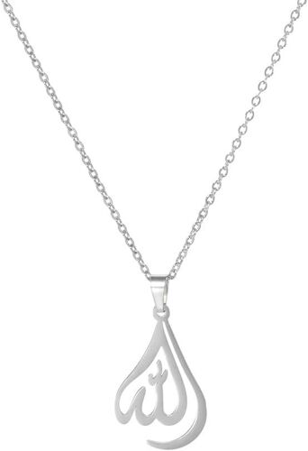 Kal-Collier Avec Pendentif Allah Islamique Musulman En Acier Inoxydable Pour Homme Et Femme