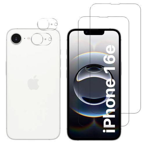 Verre Trempé Pour Iphone 16e Et Protection Caméra [Pack 2] Film Vitre Protection Phonillico®
