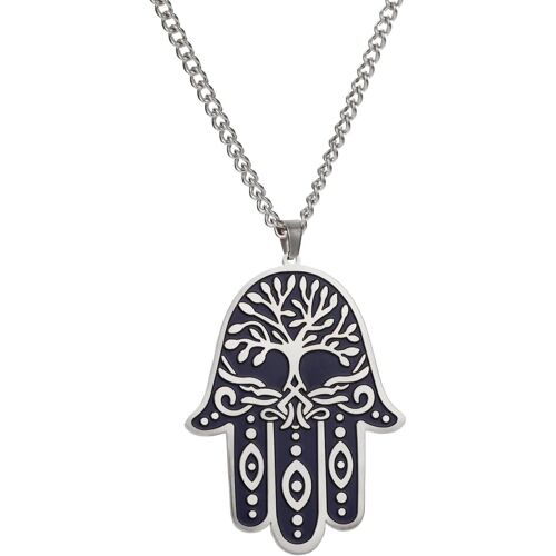 Kal-Collier Avec Pendentif Main De Fatma Pour Homme Et Femme - Arbre De Vie De Fatima