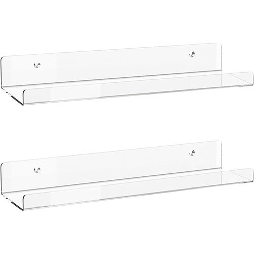 Lot De 2 Étagères Flottantes En Acrylique Invisible De 38,1 Cm Pour Chambre D'enfant, Étagère À Épices, Étagères De Rangement Pour Cosmétiques, Photos, Livres, Épices