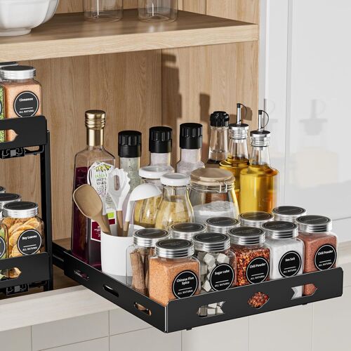 Sjzg-Étagère À Épices, Organisateur Placard Cuisine, Porte-Épices Pour Placard, Rangement Epices Cuisine Pour Épices, Sauces, Aliments En Conserve P26.8*L26.7*H7.2cm