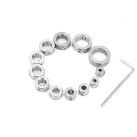 KAL-Drill Bit 8Mm Depth Regulation,Anneaux De Butée De Profondeur,12 Pcs, Butée De Profondeur De Foret,Positionneur, Positionneur D'Anneau, Localisateur Hss Avec Clé Allen, Pour Forets Travail Du Boi