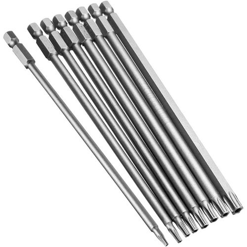 KAL-Lot De 8 Tournevis Torx Magnétiques Hexagonaux En Alliage D'Acier T8, T10, T15, T20, T25, T27, T30, T40 150 Mm