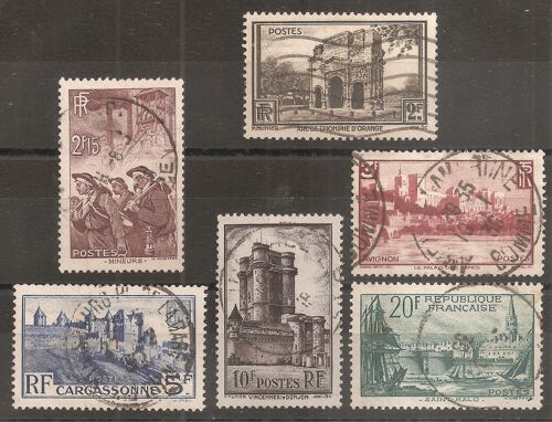 389 À 394 (1938) Série Sites Et Monuments Oblitérée (Cote 30,4e) (7770)