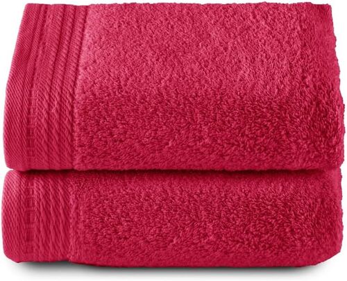 Premium-Grandes Serviettes De Bain-Serviettes De Bain-2 Essuie-Mains-50 X 100 Cm-100% Coton-600 Grammes-Fuscia