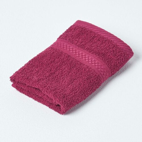 KAL-Carré Éponge En 100% Coton Turc - Ultra Doux Et Absorbant - 500 G/M² - Bordeaux - 30 X 30 Cm