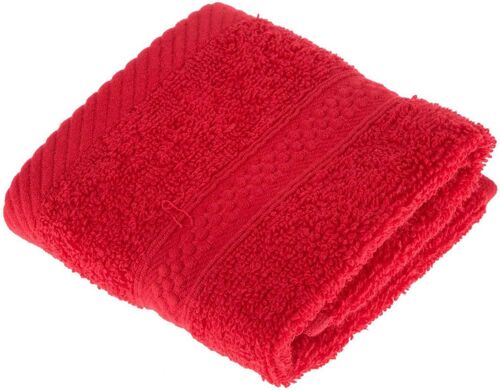 KAL-Serviette Pour Le Visage En 100% Coton Turc - Ultra Doux Et Absorbant - 500 G/M² - Rouge - 30 X 30 Cm