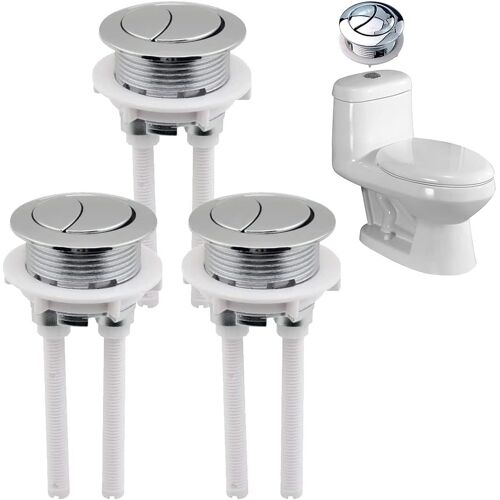 SUBZONAL-Lot de 3 boutons poussoirs à double bouton poussoir pour réservoir d'eau de toilette pour réparation de salle de bain et chasse d'eau - Accessoires de rechange