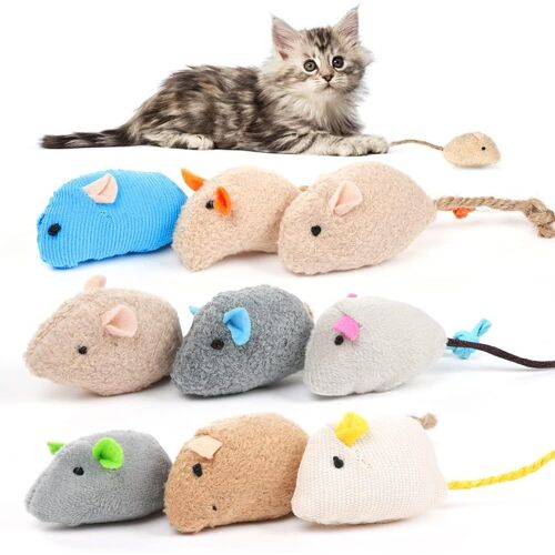 Kalanka-Jouet Herbe A Chat, 9 Pièces Jouet Pour Chat Cataire Souris Stimulante Et Digestive Jouant À Mâcher Nettoyage Des Dents Cataire Souris Interieur Convient À Tous Les Chats