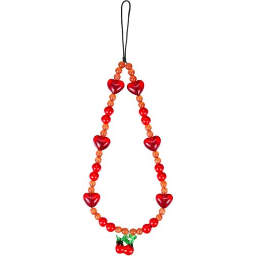 Kal-Bracelets Téléphone Portable En Perles Charme De Téléphone Portable Amour Rouge Chaîne De Téléphone Portable Anti-Perte Mobiles Disque U Porte-Clés Caméras