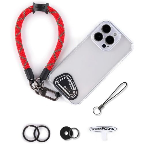 TIANYI-Dragonne pour téléphone,2 Téléphone Cordon patch,Dragonne pour clé, AirPods, appareil photo,Cordelette de poignet(rouge de vacances,30cm)