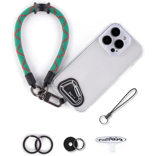 KAL-Dragonne Pour Téléphone,2 Téléphone Cordon Patch,Dragonne Pour Clé, Airpods, Appareil Photo,Cordelette De Poignet(Vert De Vacances,30Cm)