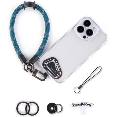 KAL-Dragonne Pour Téléphone,2 Téléphone Cordon Patch,Dragonne Pour Clé, Airpods, Appareil Photo,Cordelette De Poignet(Bleu Ardoise, 30Cm)