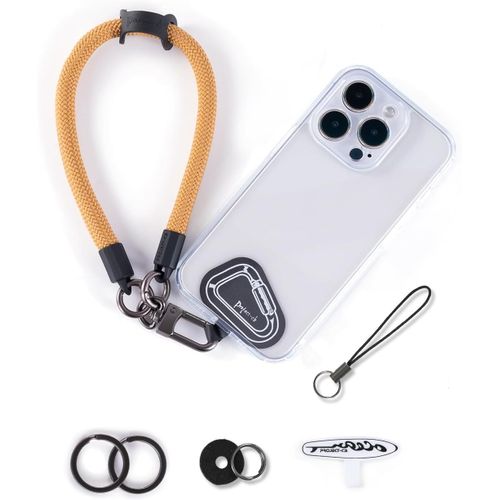 KAL-Dragonne Pour Téléphone,2 Téléphone Cordon Patch,Dragonne Pour Clé, Airpods, Appareil Photo,Cordelette De Poignet(Kaki, 40Cm)