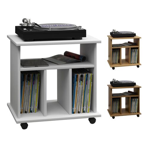 VCM bois vinyles LP étagère armoire rangement média rollable roulettes Retal bois vinyles LP étagère armoire rangement média rollable roulettes Retal