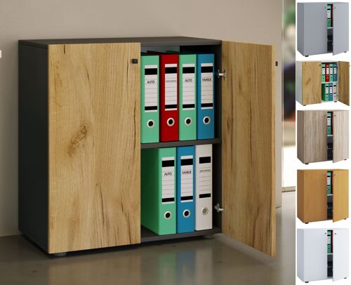 VCM Armoire de bureau Livres Dossiers Meuble de bureau Armoire Lona 2 portes battantes Armoire de bureau Livres Dossiers Meuble de bureau Armoire Lona 2 portes battantes