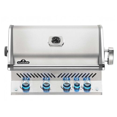 Barbecue ? gaz encastrable Napoleon Prestige Pro 500 inox avec r?tissoire