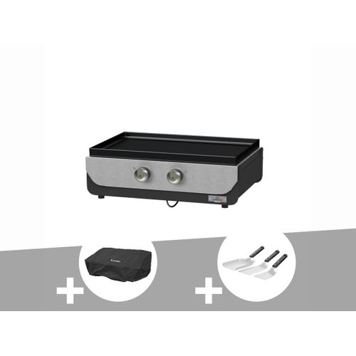 Plancha ORIGINAL Electrique 260 Duo + Housse de protection + Kit 3 spatules - Le Marquier