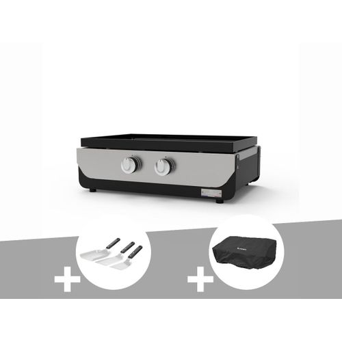 Plancha ORIGINAL Gaz 260 Duo + Kit 3 spatules + Housse de protection - Le Marquier