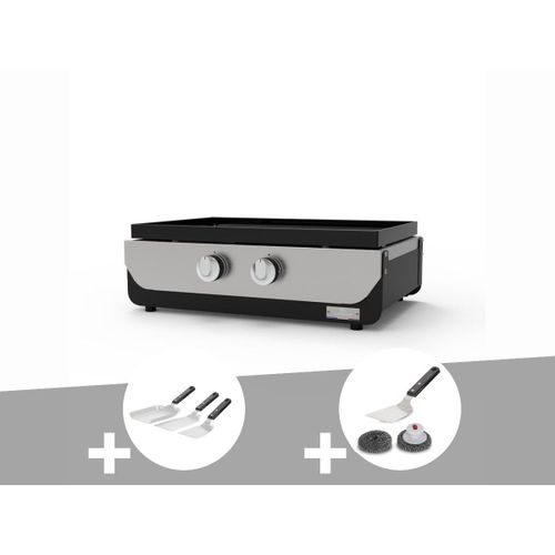 Plancha ORIGINAL Gaz 260 Duo + Kit 3 spatules + Kit de nettoyage - Le Marquier