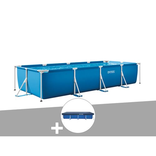Kit piscine tubulaire rectangulaire 3,00 x 2,00 x 0,75 m + Bâche de protection - Intex