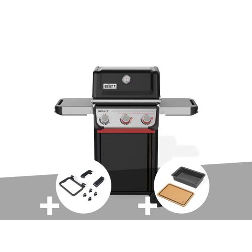 Barbecue à gaz Spirit E-325 + Set d'accessoires clipsables Weber Works + Bac et planche à découper Weber Works - Weber