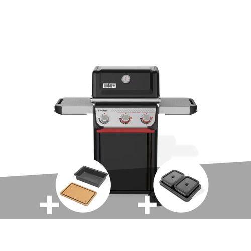Barbecue à gaz Spirit E-325 + Bac et planche à découper Weber Works + Kit de préparation et de service - Weber