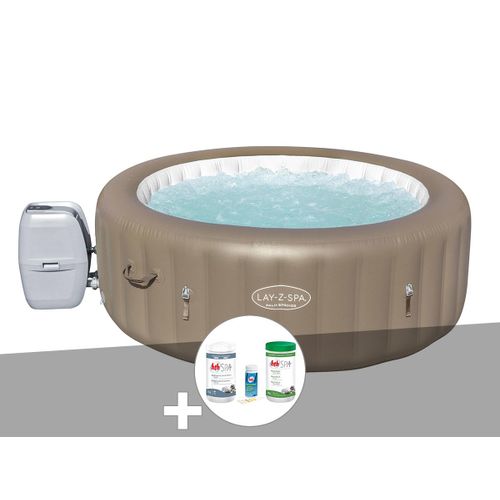Kit spa gonflable Bestway Lay-Z-Spa Palm Springs rond Airjet 4/6 places + Kit traitement brome