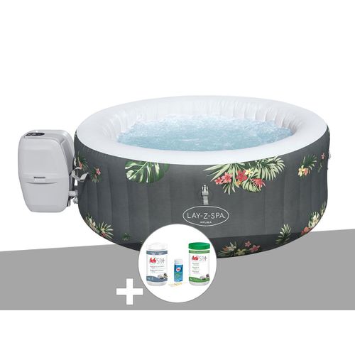 Kit spa gonflable Bestway Lay-Z-Spa Aruba rond Airjet 2/3 places + Kit traitement brome