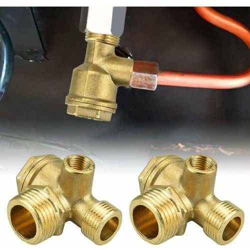2PCS Clapet Anti Retour Compresseur en Cuivre 10mm 16mm 20mm Valve Anti Retour Compresseur Antirouille Clapet de Retenue Compresseur Anti-usure pour Connecter les Raccords de Tuyauterie