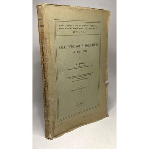 Essai D'économie Forestière Au Mayumbe - Sérice Scientifique N°37 1948