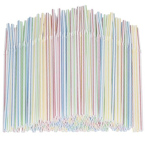 600 PCS Paille Flexible Réutilisable Pailles Colorées Pour Enfants et Adultes Pailles Pliables Pailles Flexibles Rayées Multicolores
